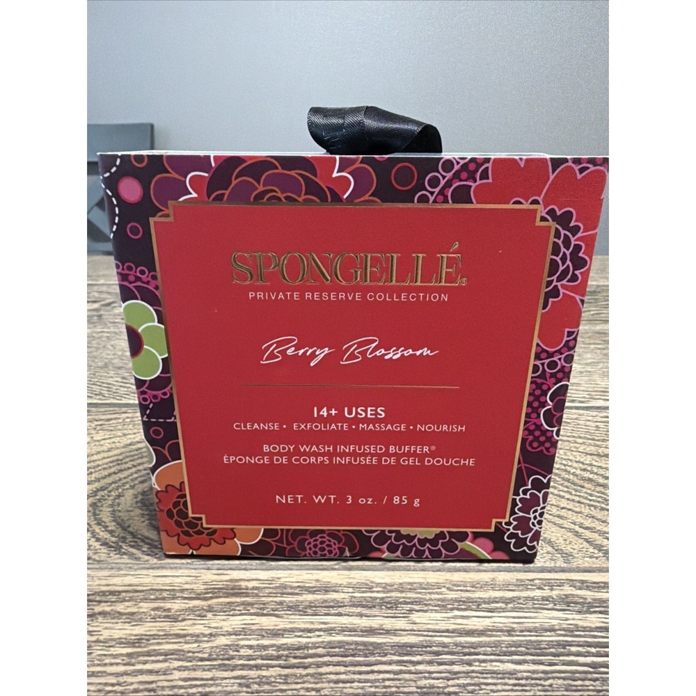 Spongelle BERRY BLOSSOM Infused Bath Shower Body Sponge Buffer 3oz